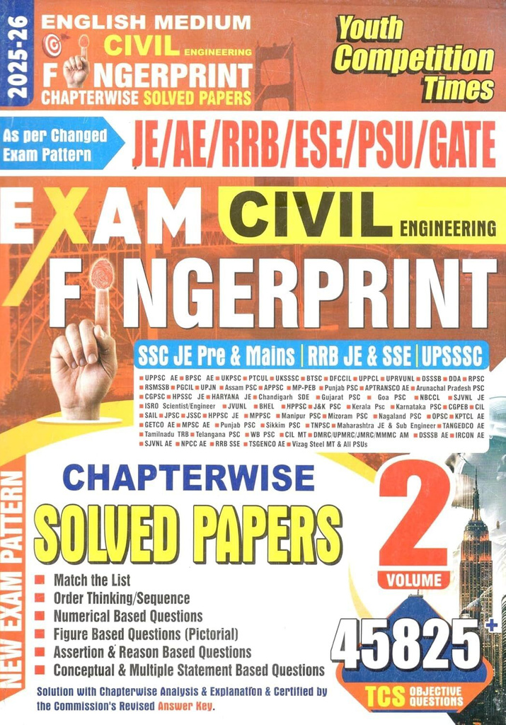 English Medium Civil Engineering Finger Print Volume-2 Chapterwise Solved Papers 2025 (Paperback, Hindi, YCTBOOKS)