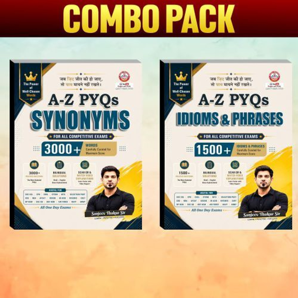 A To Z PYQ Synonyms & A To Z PYQ Idiom Phrase Combo Books By Ankit Bhati Sir & Sanjeev Thakur Sir Rwa