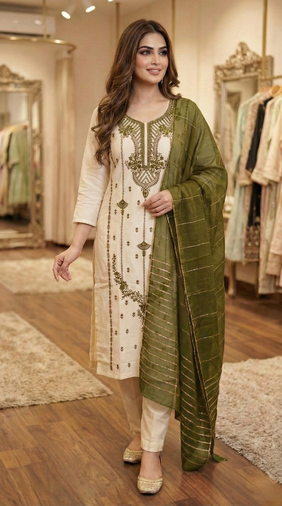 EVANORA Women Kurta Pant Dupatta Set