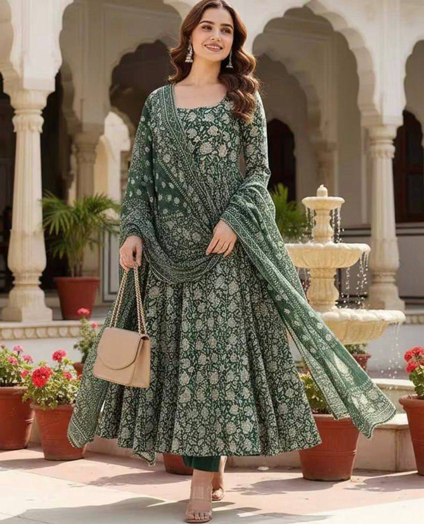 moxinfashion Self Design Anarkali Kurta, Bottom & Dupatta Set