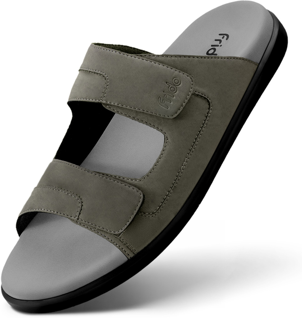 Men Comfort Dual Strap Footwear With Bounce Back Cushioned Footbed Adjustable Velcro Casual Sandal (Olive , 9 UK)