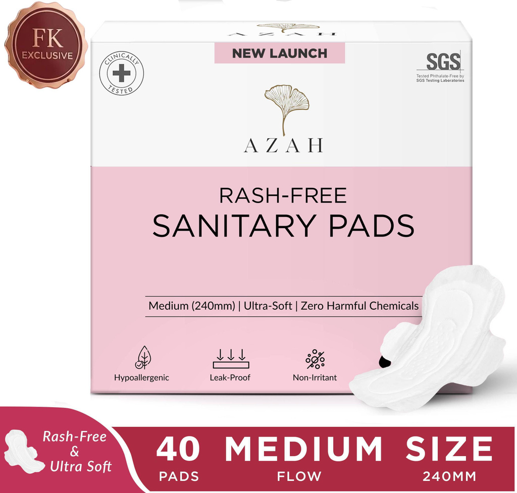 AZAH Utra Soft Light Flow Sanitary Pads For Women | 100% Rash-Free | Leakproof Sanitary Pad