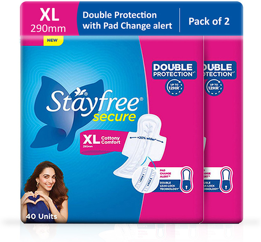 STAYFREE Secure XL Cottony Cover Sanitary Pad(Pack of 80) Combo pack Sanitary Pad
