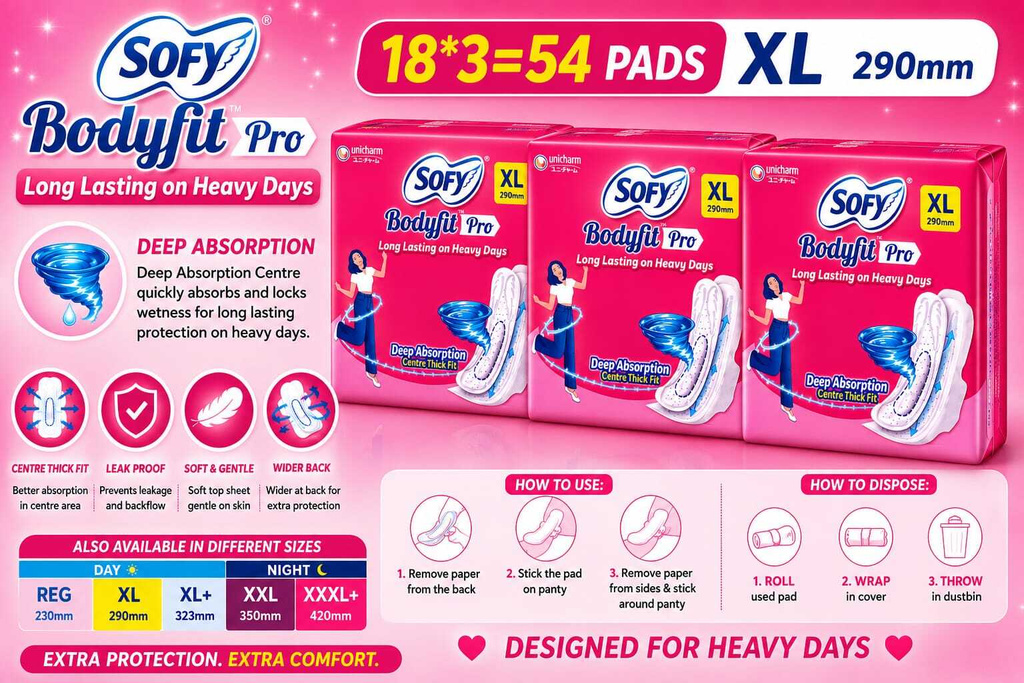 Bodyfit Pro XL 290 mm 54 Sanitary Pad (Pack of 54)