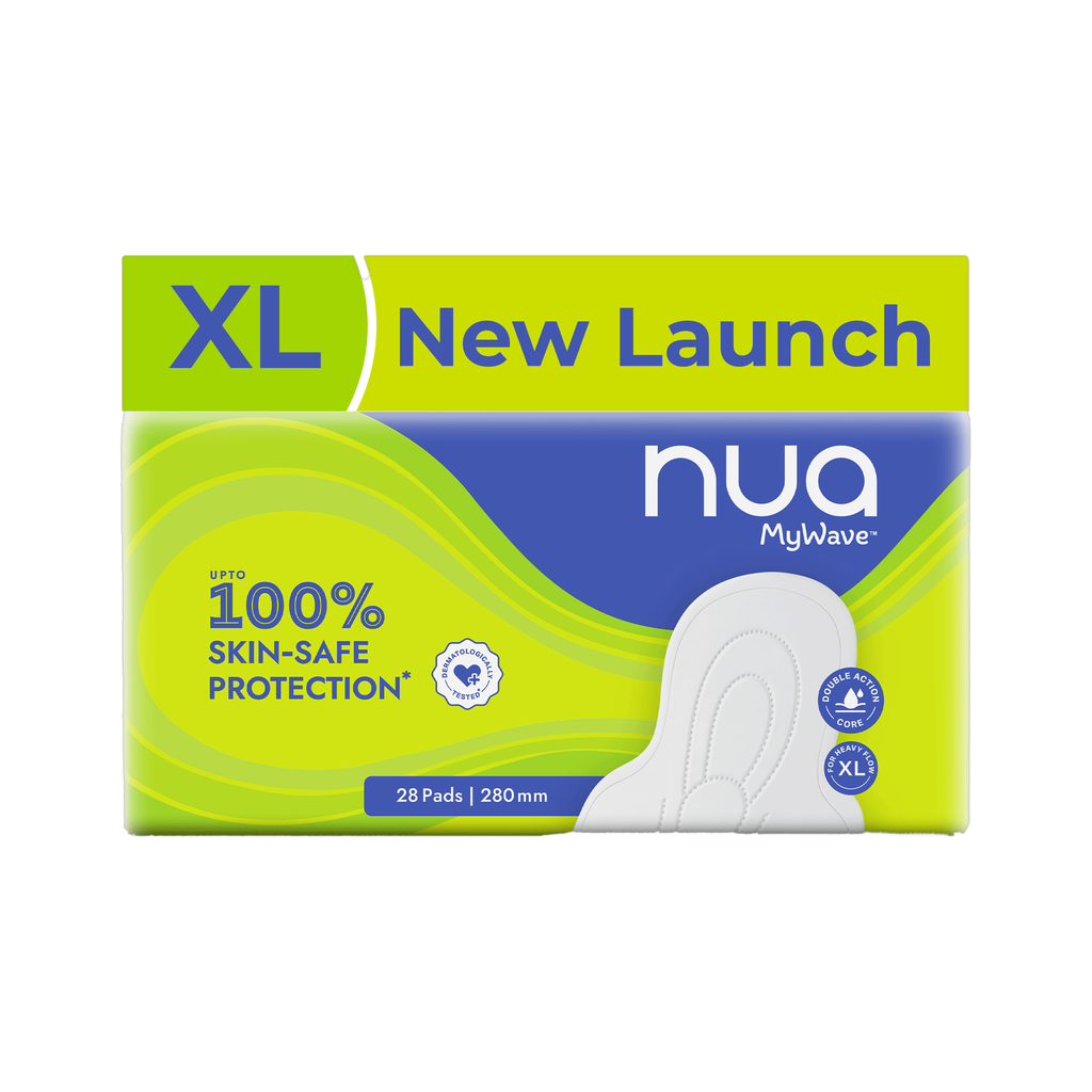 nua mywave sanitary pads long lasting leak protection xl heavy flow pad