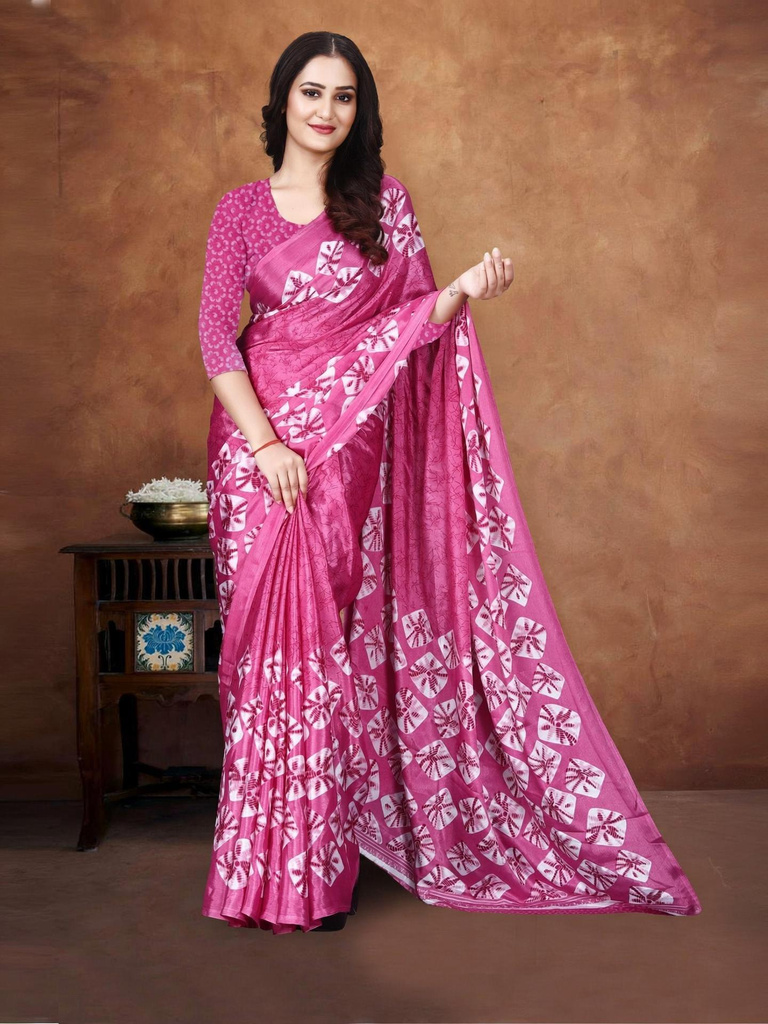 jihana fab Printed Bollywood Georgette, Silk Blend Saree