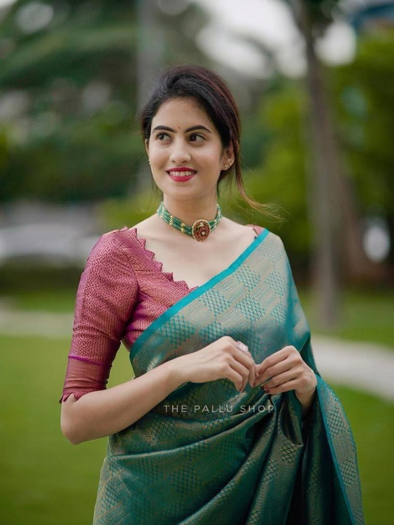 AVANTIKA FASHION Woven Kanjivaram Pure Silk, Art Silk Saree
