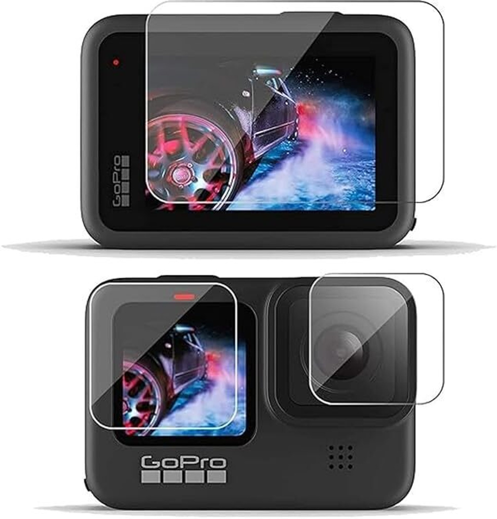spcore tempered glass guard gopro hero 12 11 10 9 3 p cs set action camera transparent edge coverage easy installation kit