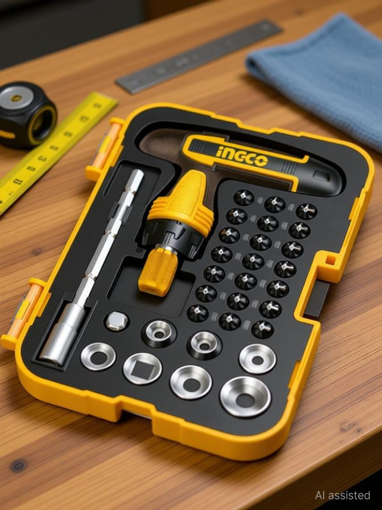 INGCO T-Handle Wrench Screwdriver Set Ratchet Screwdriver Kit Set Ratchet Screwdriver Set