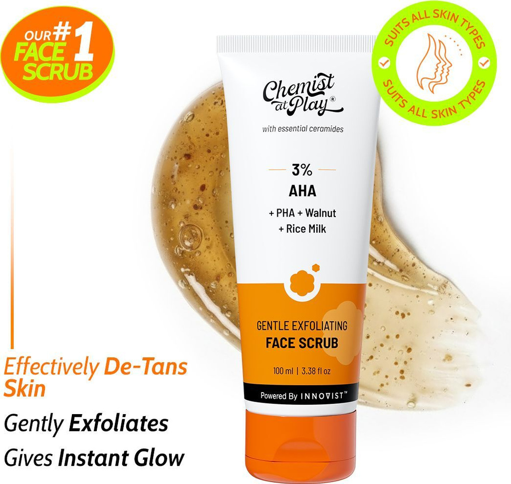 chemist play gentle exfoliating face scrub wash like daily cleansing detan glow
