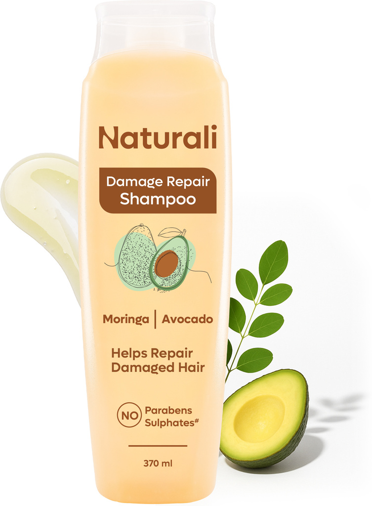 Naturali Damage Repair Shampoo | Improves Damaged Hair In 4 Uses | Avocado & Moringa Oil