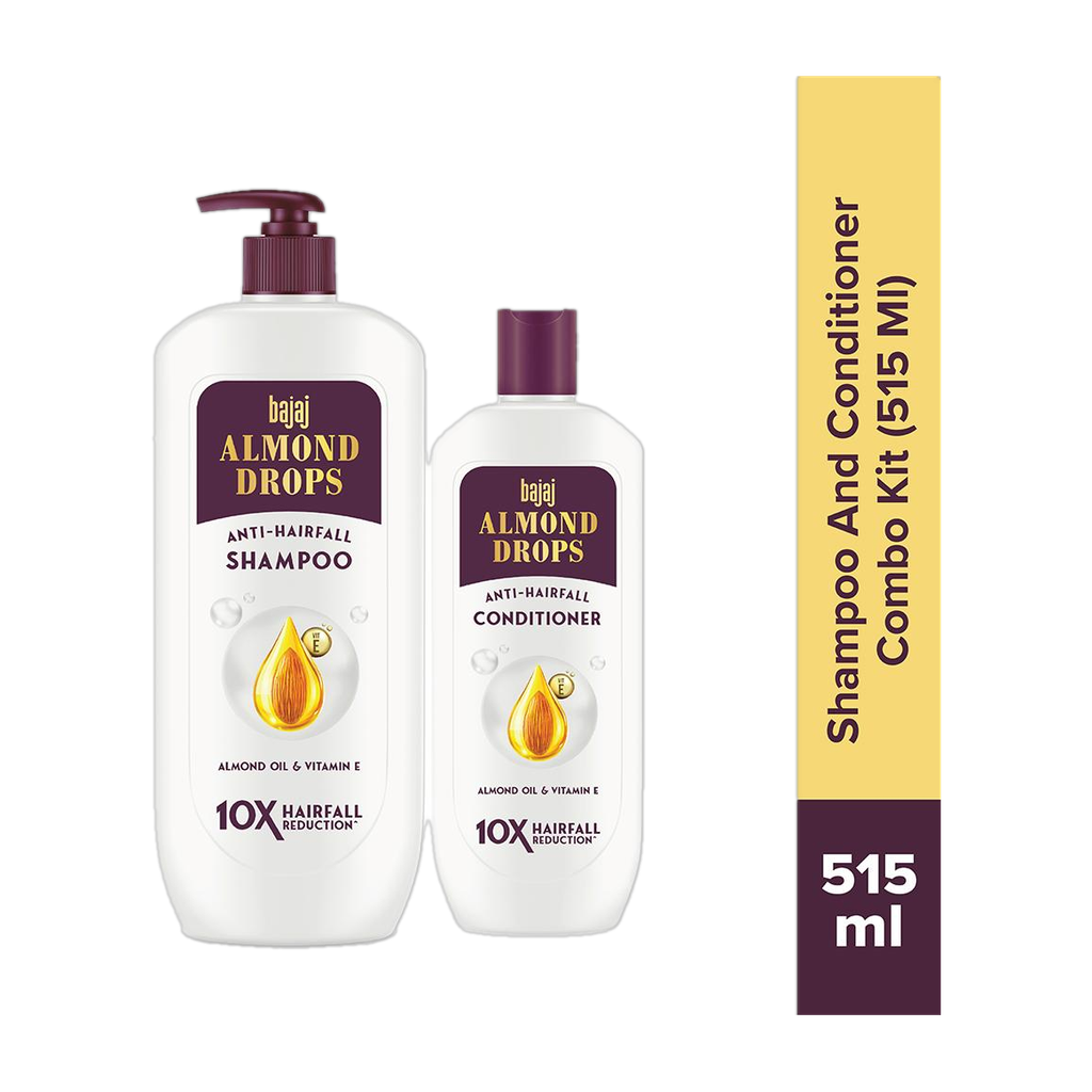 Almond Drops Anti Hairfall Shampoo and Conditioner Combo Kit (515 ml)