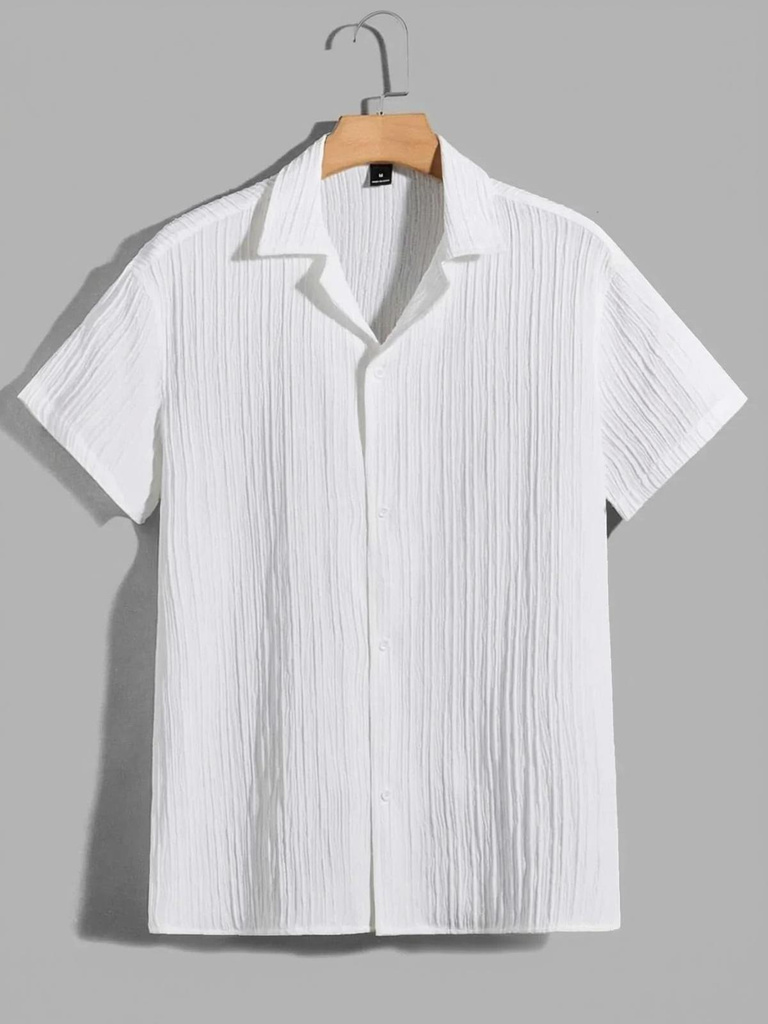 METRONAUT Men Self Design Casual White Shirt