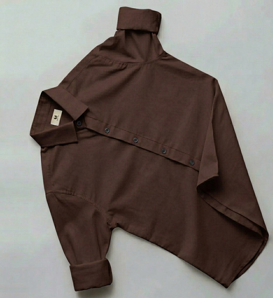 JACKBELLA Men Solid Casual Brown Shirt