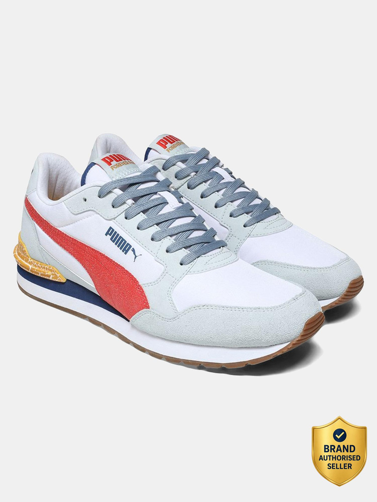 ST Runner v4 L Retro run Sneakers For Men (White , 8)