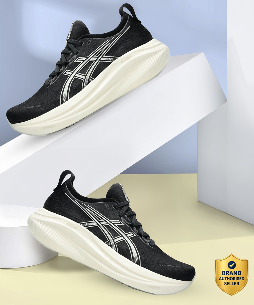 GEL-NIMBUS 27 Running Shoes For Men (Off White , 6)