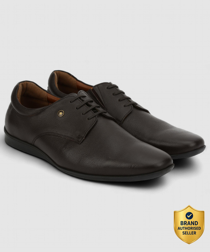 LOUIS PHILIPPE Premium Leather Breathable Anti-Slip Flat Heel Formal Derby For Men