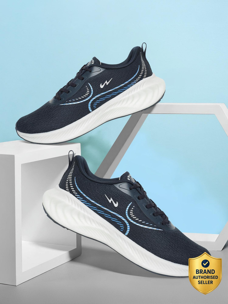 SLAKE 's Sports | Memory Extra Bounce Insole | Mesh Upper | Lace-Up Sneakers For Men (Navy , 6)