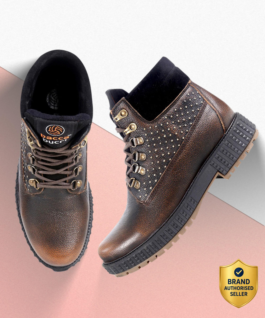 bacca bucci Men's Storm Surge Water Resistant Oil Full Grain Leather Insualted/Rugged/Height Increaser Work Boots For Men