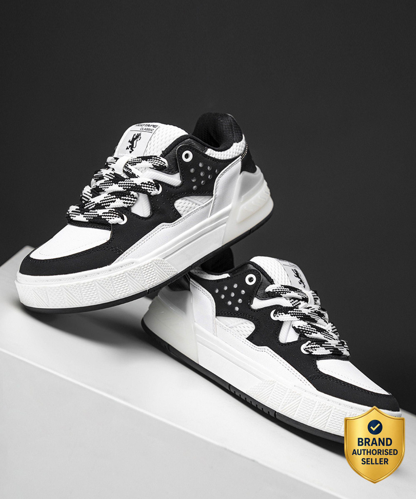 Casual Sneaker Shoes for Men | Elegantly Rounded Front, Soothing Insole Sneakers For Men (Black , 8)