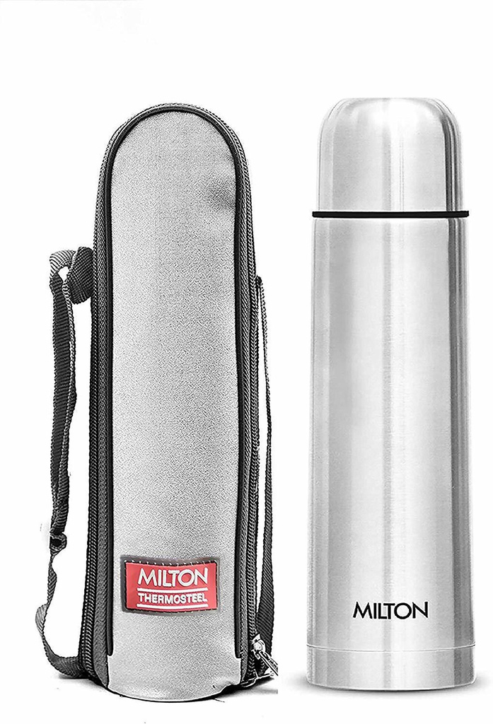 MILTON Flip lid 1000 Thermosteel Water Bottle, ISI Certified, 24 Hr Hot and Cold 1000 ml Stainless Steel Flask