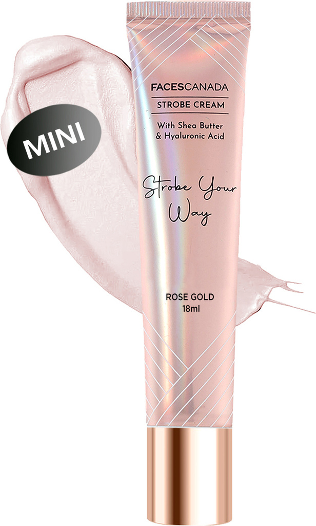 Strobe Cream Mini - 18ml |Instant Illumination | Primer + Moisturizer + Highlighter (18 ml, Rose Gold)