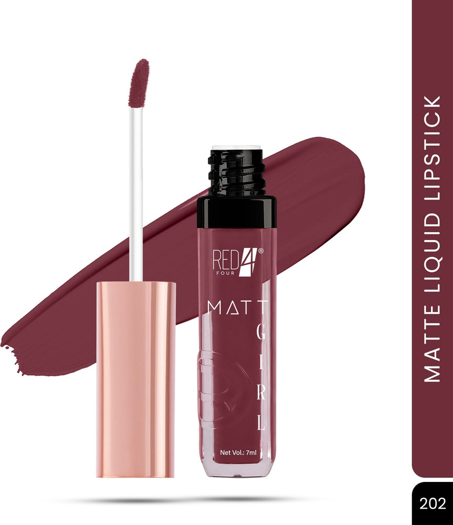 Matte Girl Liquid Lipstick | Non transfer | Long lasting and Waterproof Lipstick (202, 7 ml)