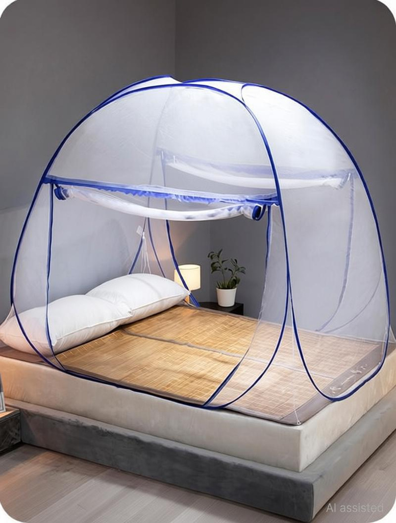 mt zhjl best quality strong mosquito net 22gsm pvc coated steel foldable double bed polyester washable adults