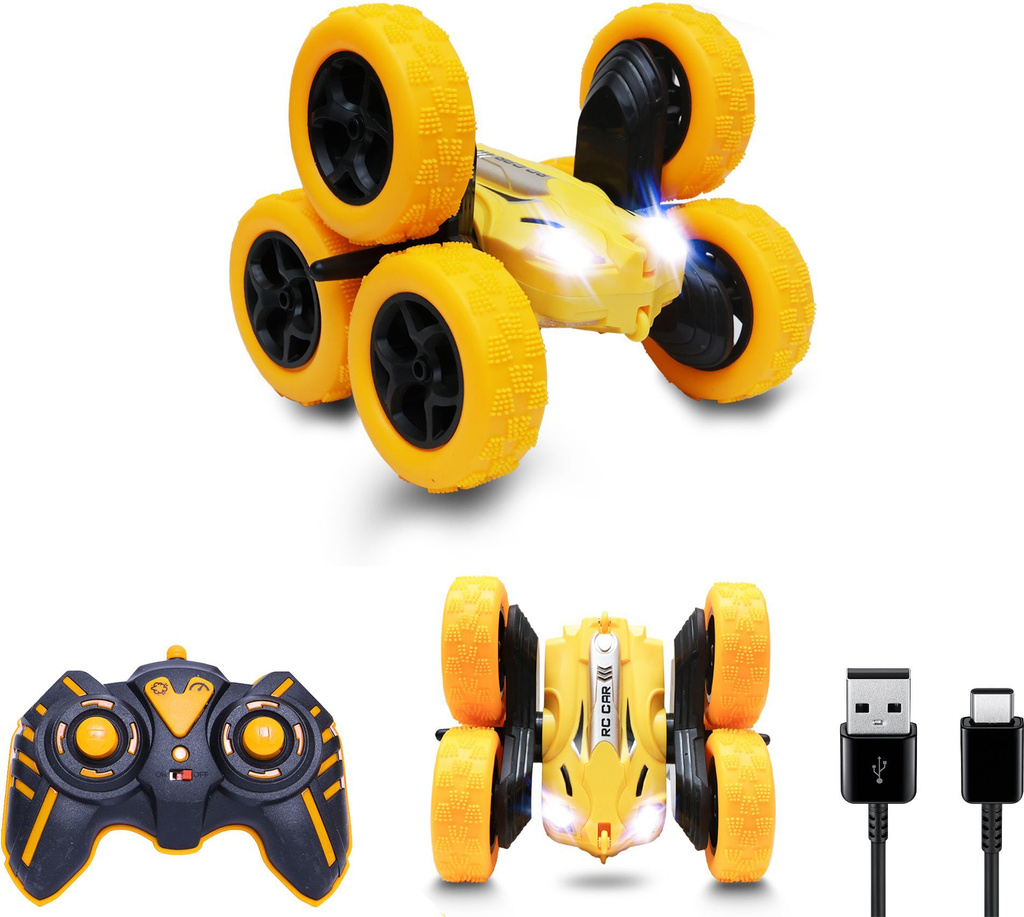 Wonder Toys Double Flip Sixer RC Stunt Car |6-Wheel Drive|360° Rotating Flip Action For Kids