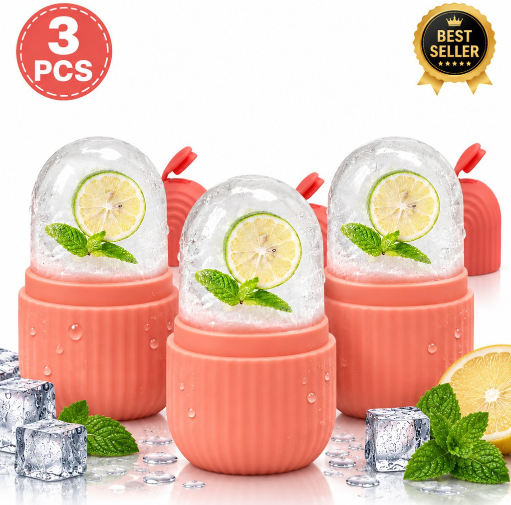 eyurva 3 pcs ice roller reusable silicone facial ice roller for glowing & tighten skin