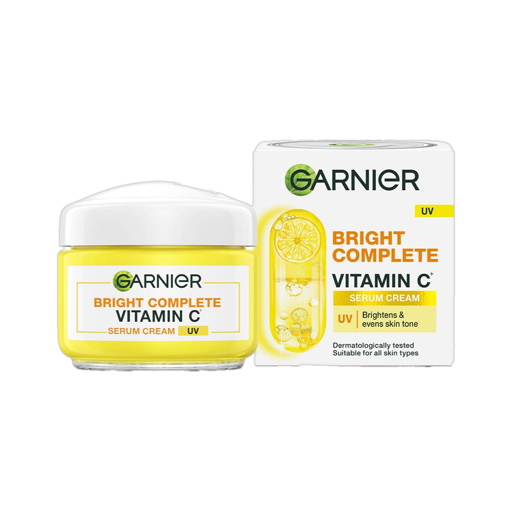 GARNIER Bright Complete Vitamin C Serum UV Cream, Sun Protection & Skin Brightening (45 g)