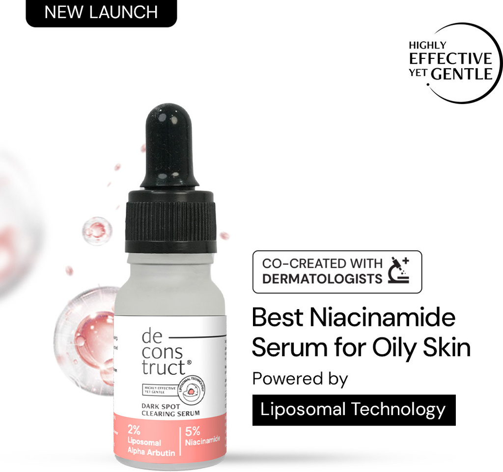 Deconstruct 5% Niacinamide Serum for Oily Skin+2% Alpha Arbutin With Liposomal Technology (10 ml)