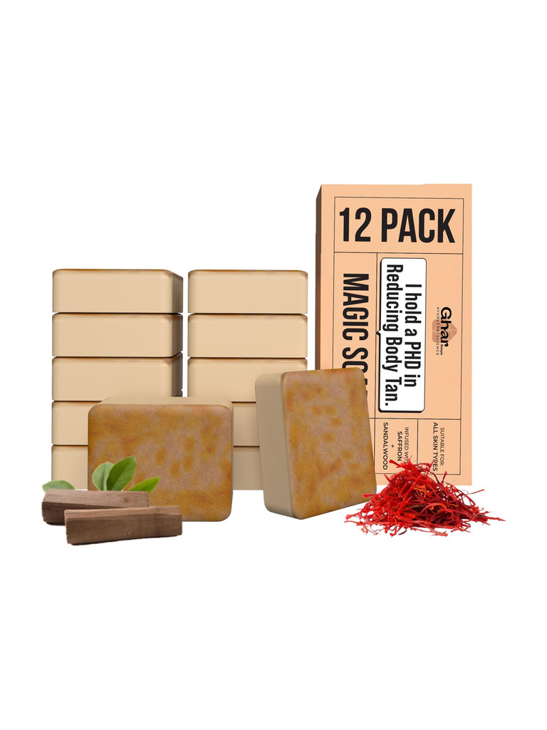 Ghar Soaps Magic Soap Sandal Wood And Saffron for DeTan and Glowing Brightening Skin