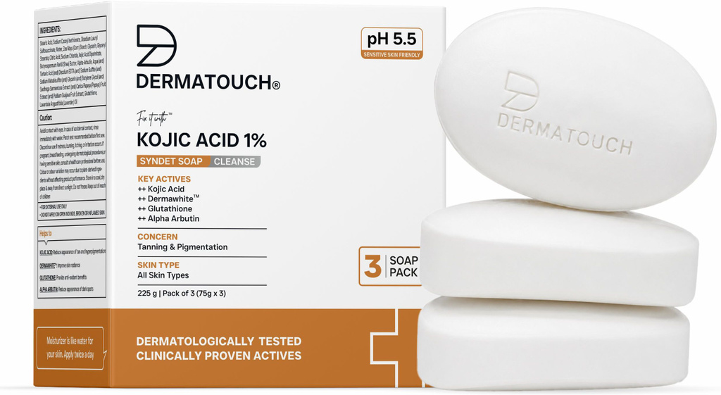 Dermatouch Kojic Acid 1% Soap with Glutathione | For Pigmentation & Sun damage