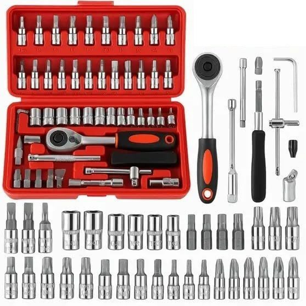 deagan 46pcs sockets extension bars mechanic tool kits household repair socket set