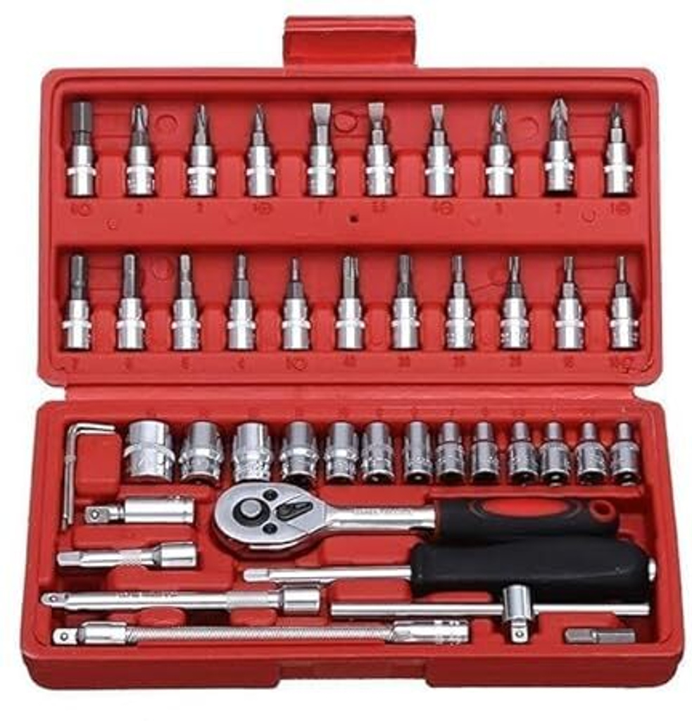 Flipkart SmartBuy Socket Tool Set 46 in 1 Bit Socket Wrench Tool Kit Set Goti Tools Set Ratchet Socket Set