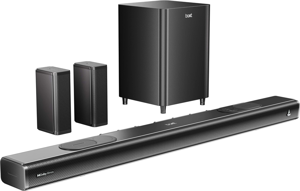 boAt Aavante Prime 7.1.4 7050DA,Dolby Atmos,W/L Satellites,FREE Installation & Demo 700 W Bluetooth Soundbar