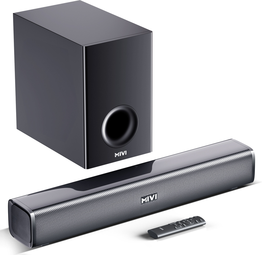 mivi fort h120 soundbar 120 watts 2 1 channel multi input eq modes bt v5 1 w bluetooth soundbar