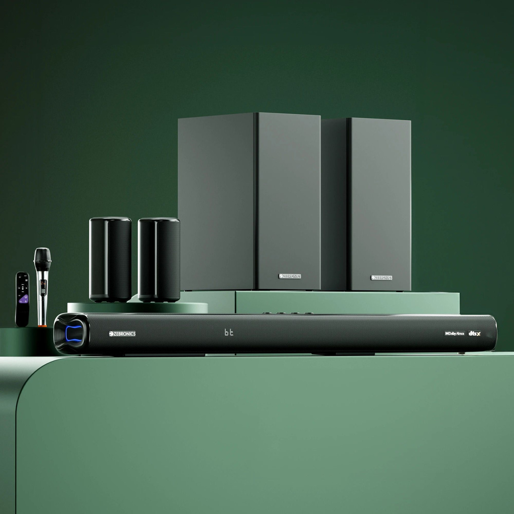 ZEBRONICS Juke Bar 9900 (SBSPK C3) DTS X, Dolby Atmos, 2x Wireless Subwoofer & Satellites 725 W Bluetooth Soundbar