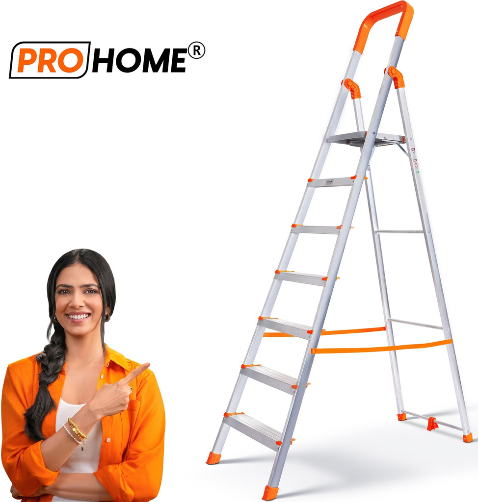 7 Steps Ladder with Anti Slip Shoes Aluminium Ladder (With Platform)