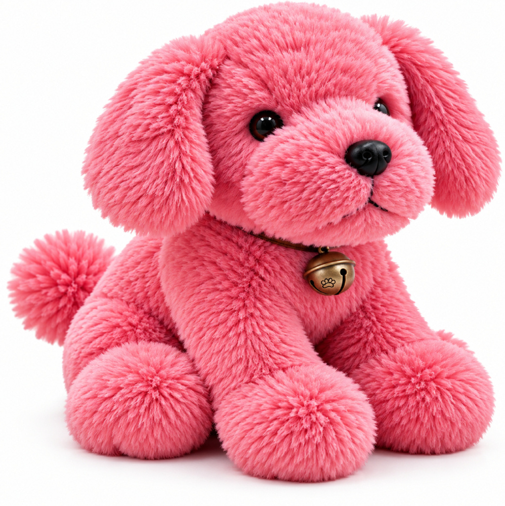 Soft Plush Puppy Fluffy Dog Stuffed Soft Toy for Kids Birthday Gift, Valentine - 30 cm (Pink)