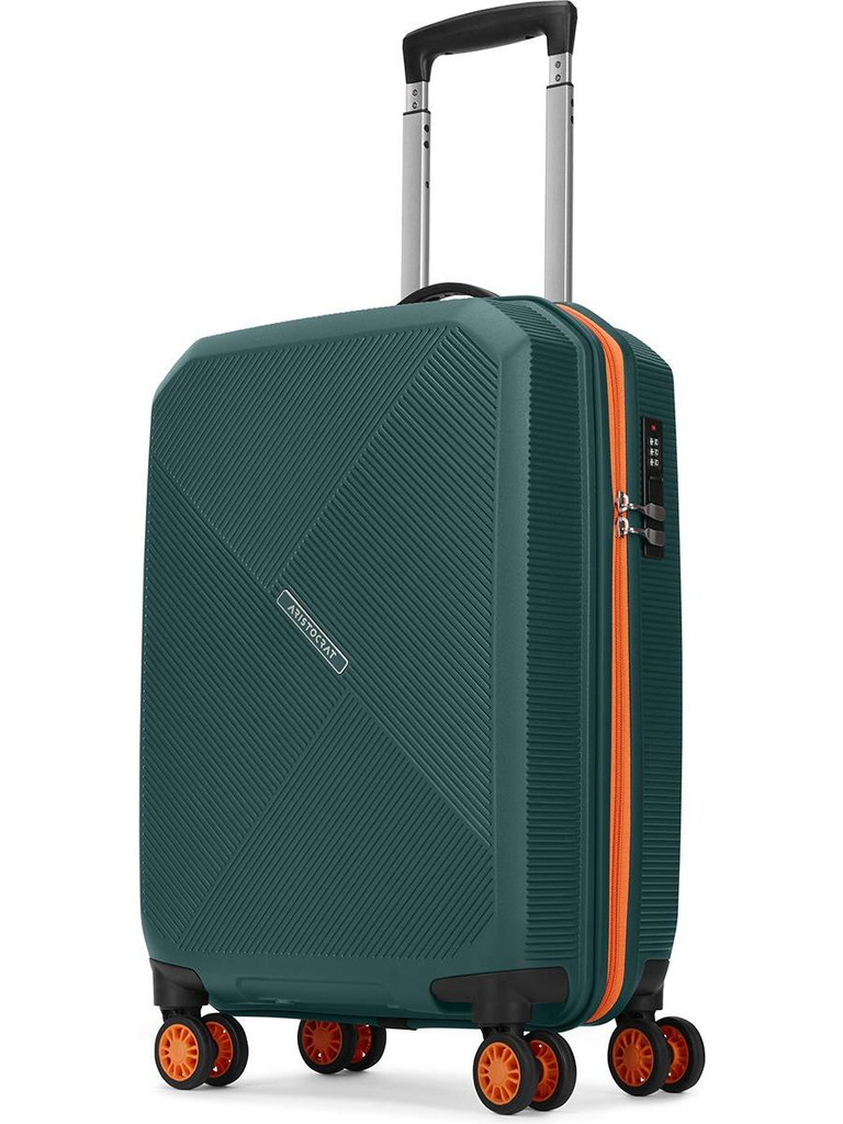 ARISTOCRAT Apex Hard Side Polypropylene Luggage | Trolley Bag with Combination Lock Cabin Suitcase 8 Wheels - 22 Inch