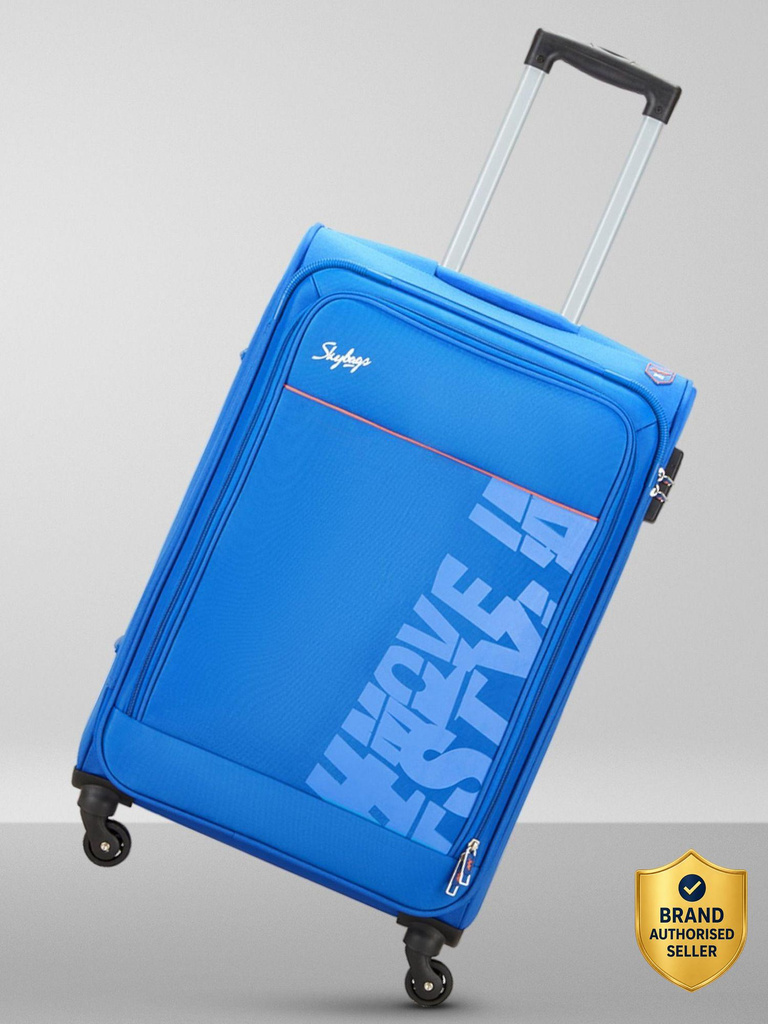 SKYBAGS Rhumba Polyester Softsided 69 cm Medium Check-in Trendy Blue Trolley Expandable  Check-in Suitcase 4 Wheels - 27 Inch