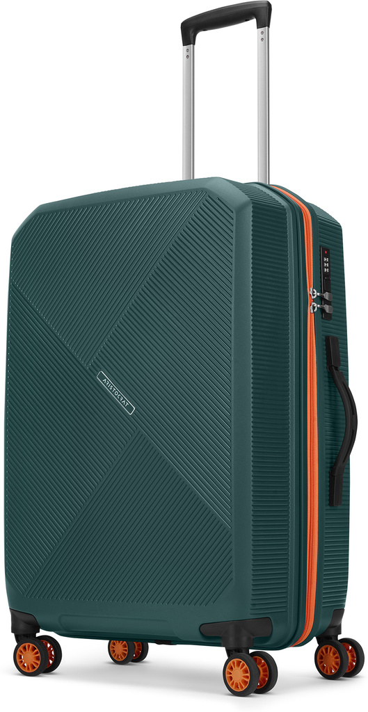 ARISTOCRAT Apex Hard Side Polypropylene Luggage | Trolley Bag with Combination Lock Check-in Suitcase 8 Wheels - 27 Inch