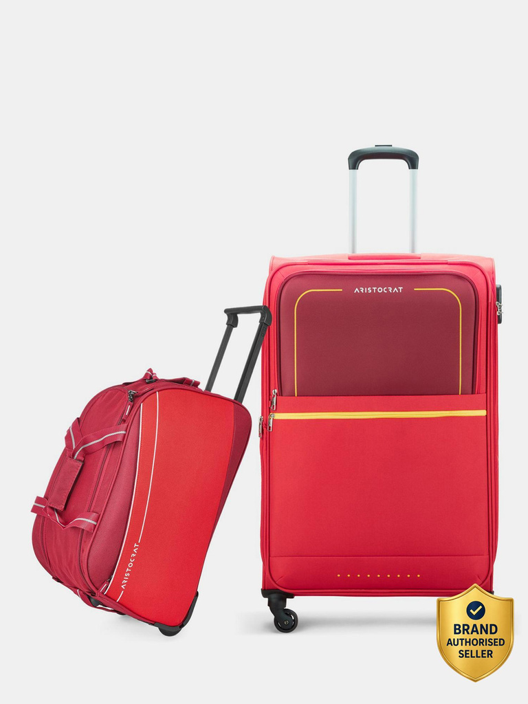 ARISTOCRAT Evolve Large Trolley Bag 79cm & Delta Duffle Trolley 52cm For Travel Expandable  Check-in Suitcase 4 Wheels - 34 inch