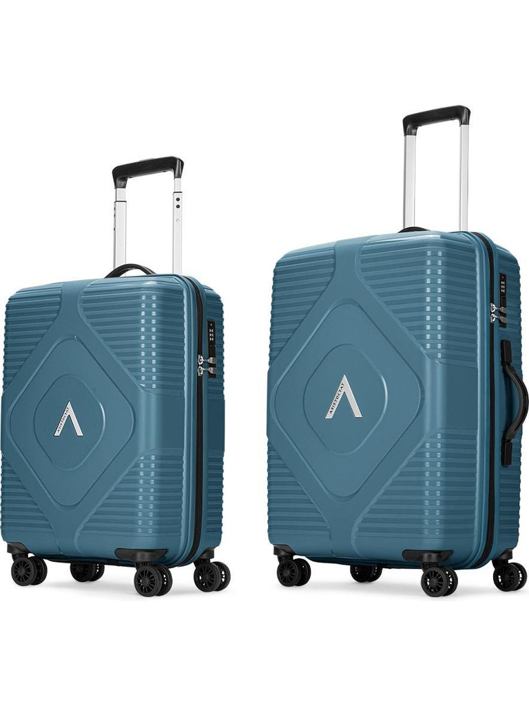 ARISTOCRAT Crystal Set of 2 Trolley Bag | Hard Luggage with Flushed Combination Lock Cabin & Check-in Set 8 Wheels - 26 Inch