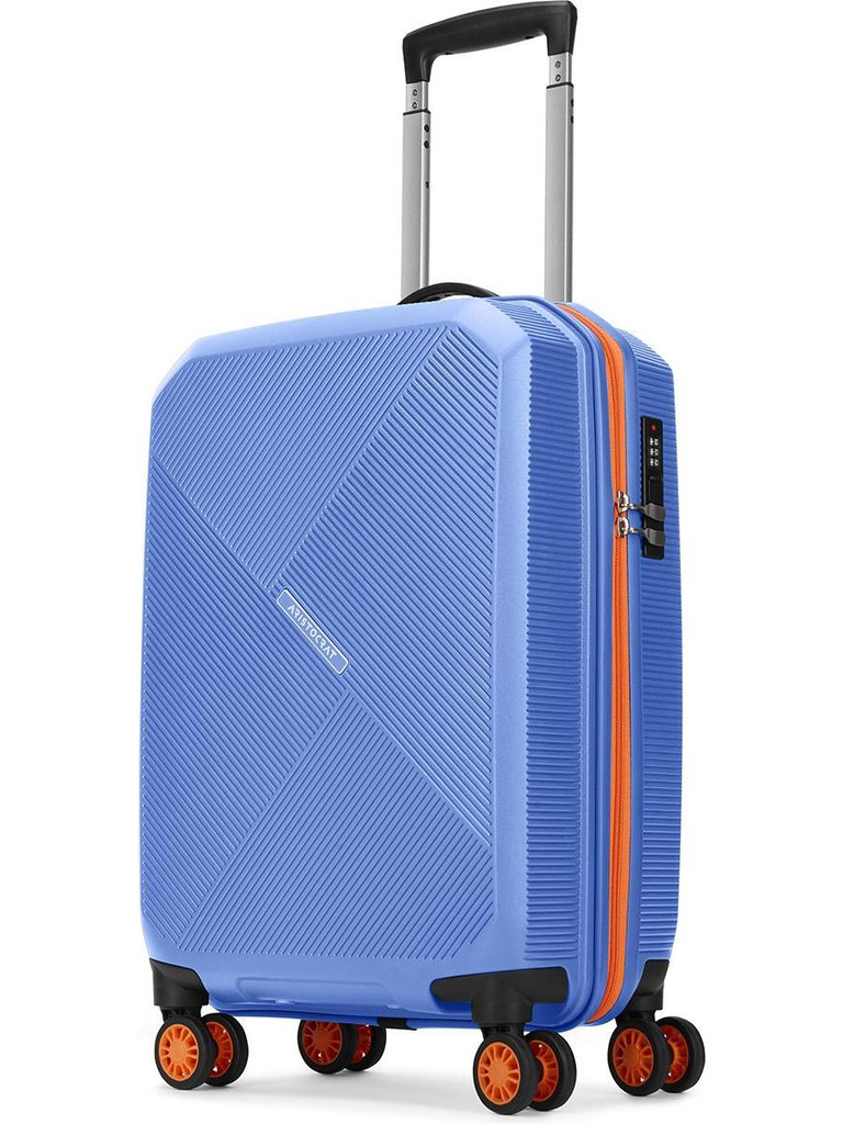 ARISTOCRAT Apex Hard Side Polypropylene Luggage | Trolley Bag with Combination Lock Cabin Suitcase 8 Wheels - 22 Inch