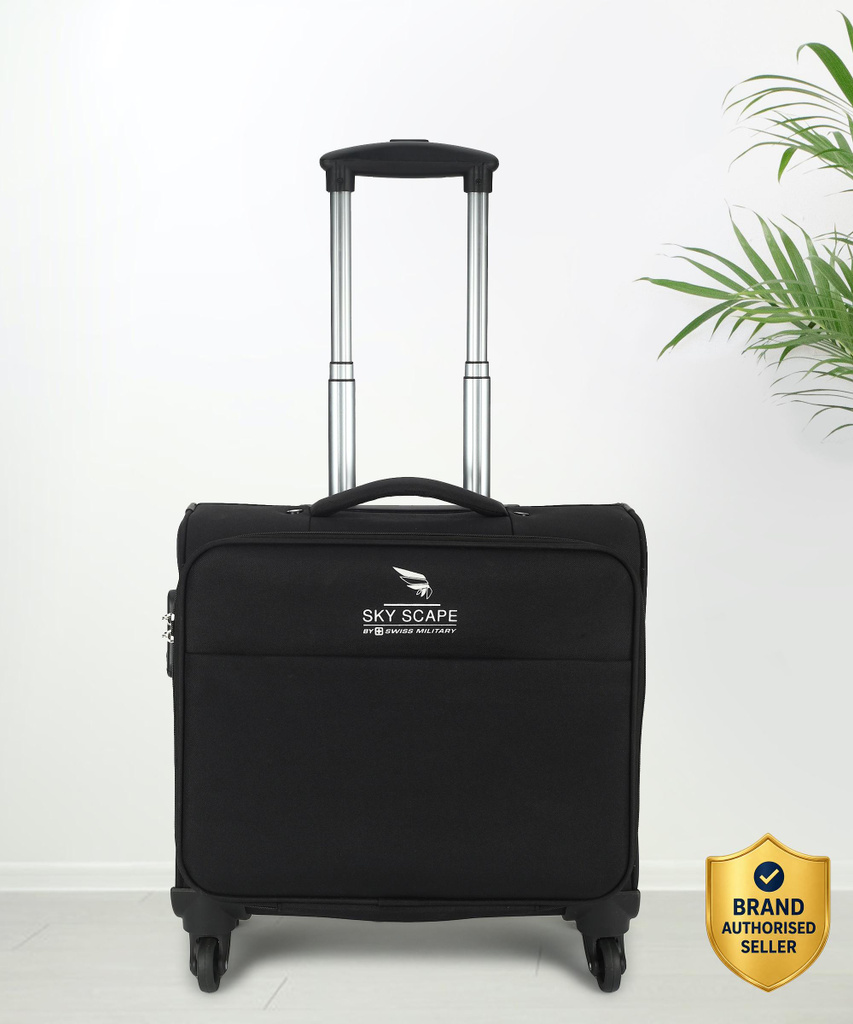 Small Overnighter & Briefcase (17 inch) 4 Wheels - ARCLIGHT Soft-Sided Overnighter - Black