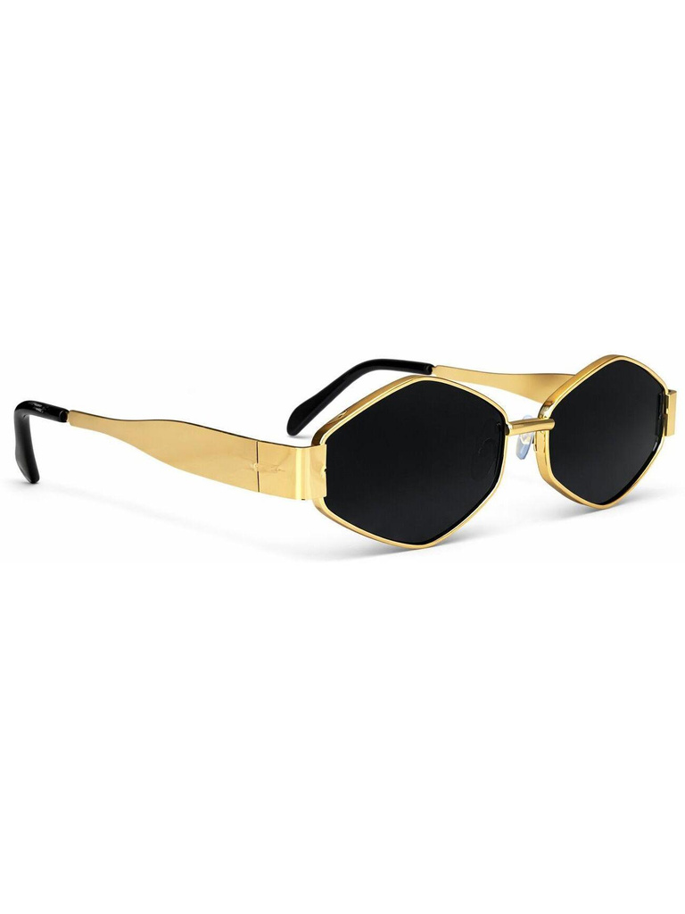 UV Protection Octagonal Sunglasses (52) (For Men & Women, Black)