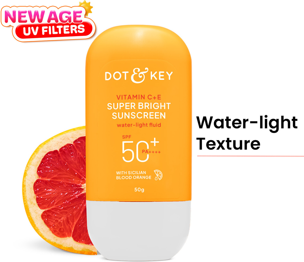 Dot & Key Sunscreen - SPF 50 PA++++ Vitamin C + E Super Bright Sunscreen, In-Vivo Tested for All Skin